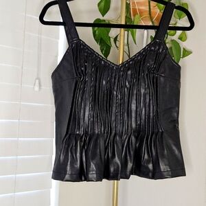 Let Me Be Black Pleated Tank Top
